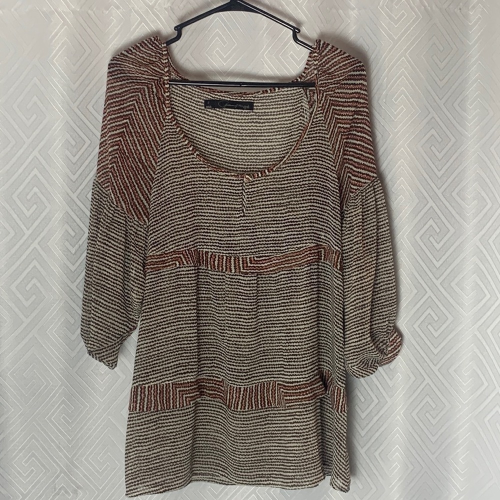 Patterson J. Kincaid Sheer Flowy Tunic Top Women’s Size Small